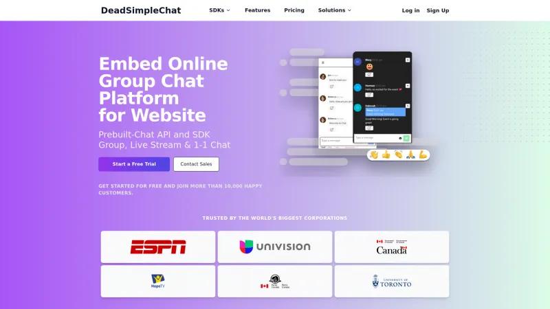 Homepage of Dead Simple Chat