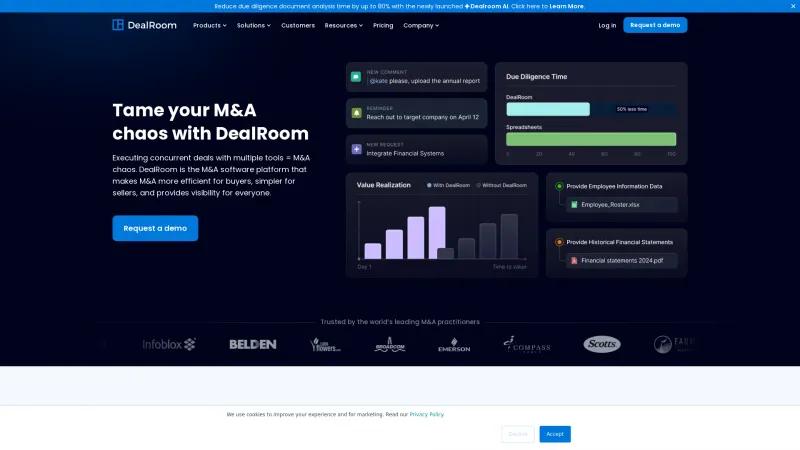 Homepage of DealRoom