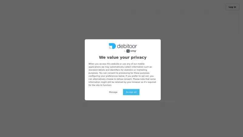 Homepage of Debitoor