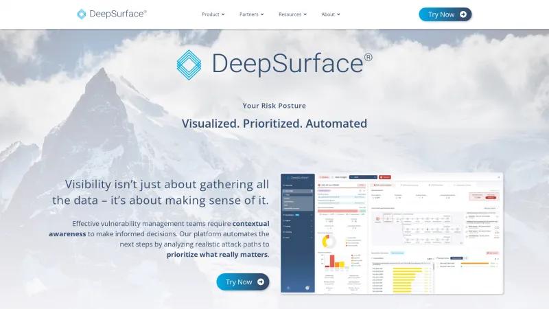 Homepage of DeepSurface