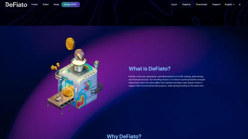 Homepage of DeFiato