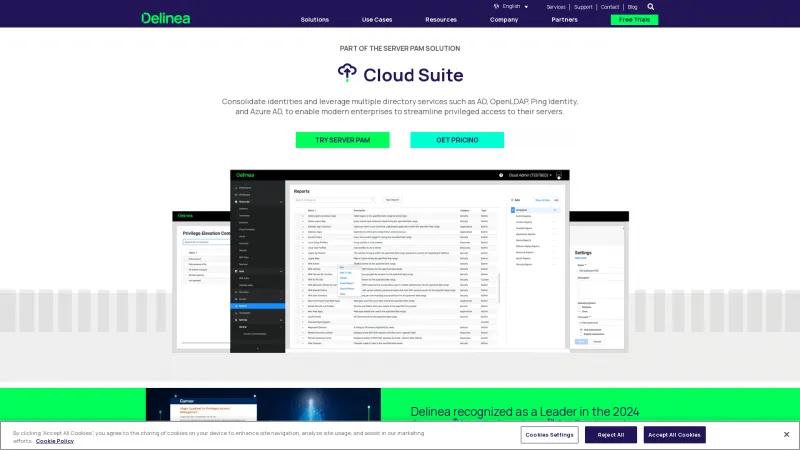 Homepage of Delinea Cloud Suite