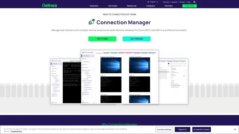 Homepage of Delinea Connection Manager