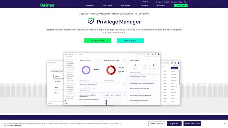 Homepage of Delinea Privilege Manager