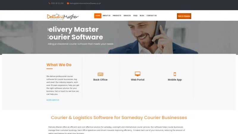 Homepage of Delivery Master