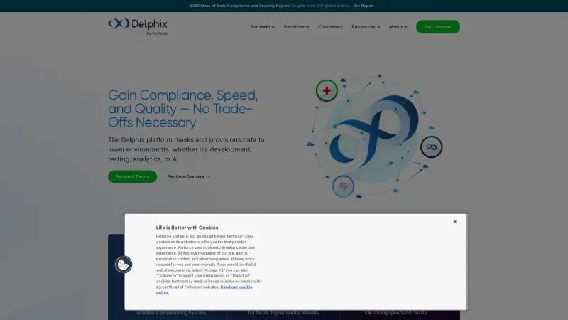 Homepage of Delphix