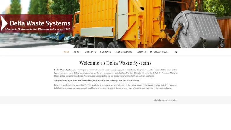 Homepage of Delta Waste System