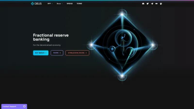 Homepage of DEUS Finance