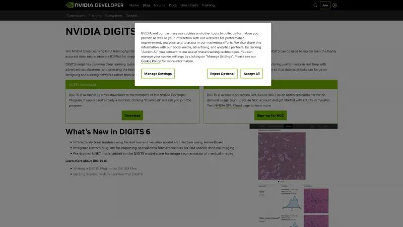 Homepage of NVIDIA DIGITS