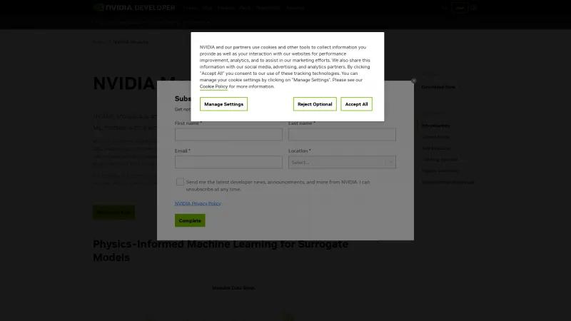 Homepage of NVIDIA Modulus