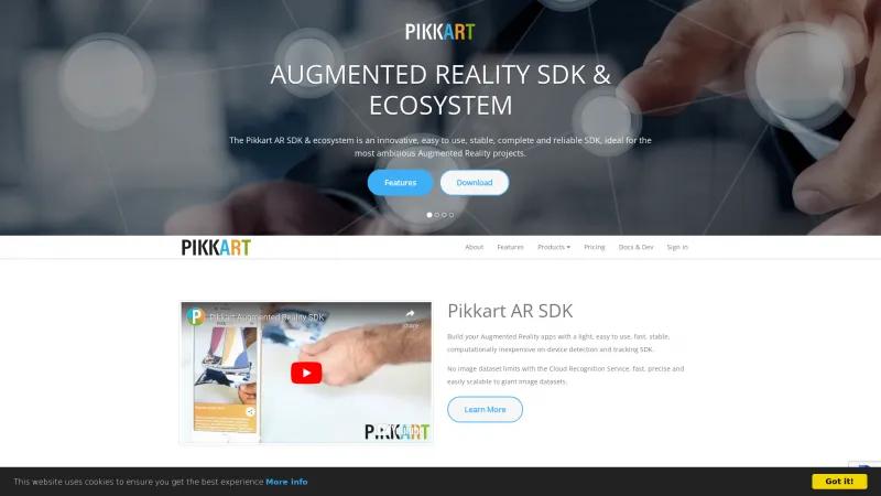 Homepage of Pikkart AR SDK