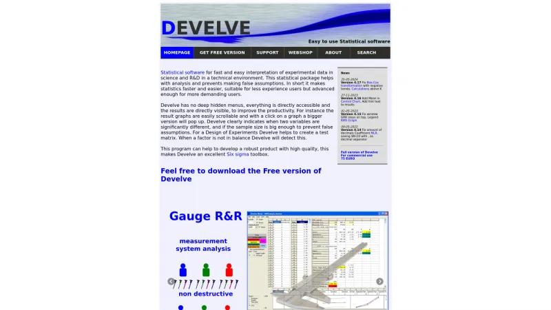 Homepage of Develve