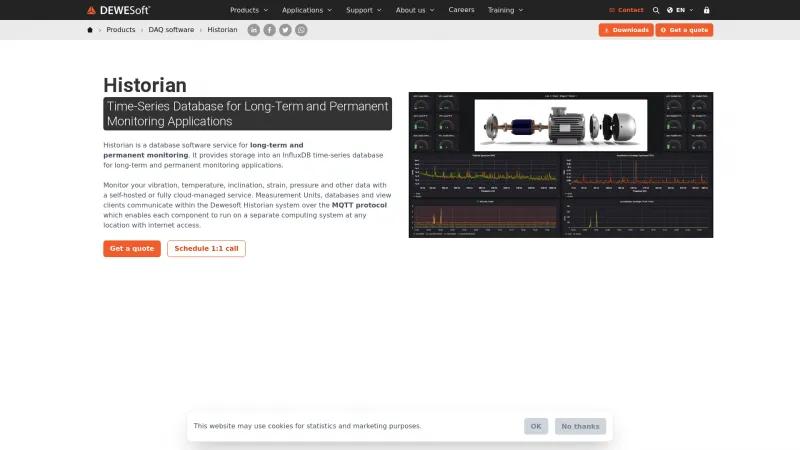 Homepage of Dewesoft Historian