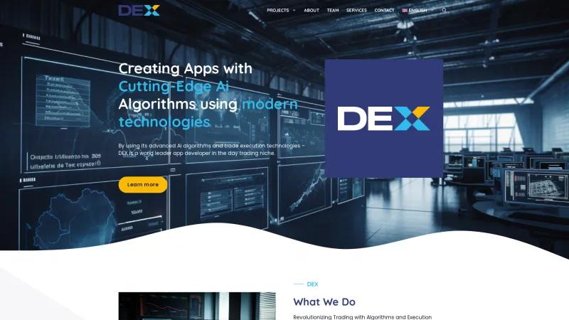 Homepage of DEX.AG