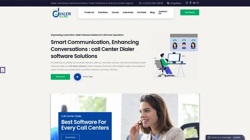 Homepage of DialerKing