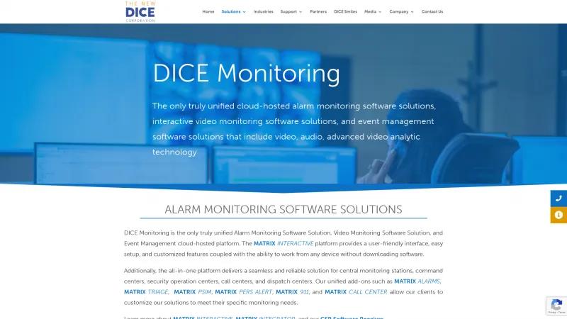 Homepage of DICE Monitoring