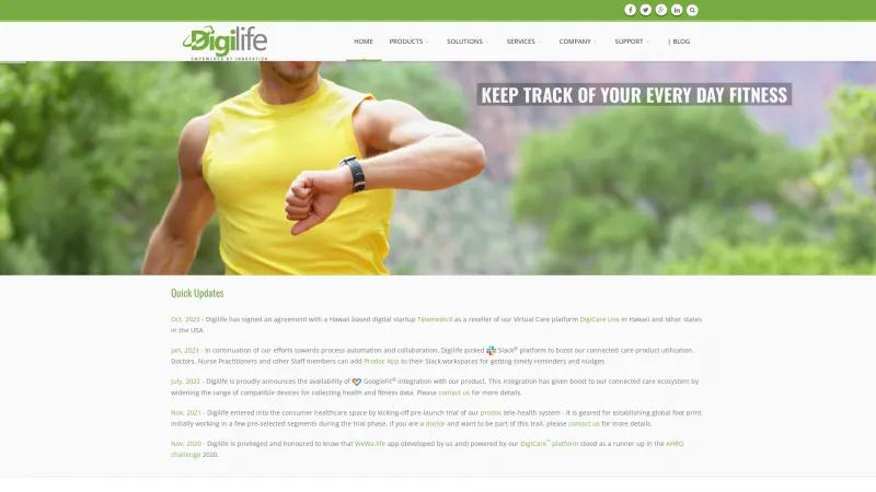 Homepage of DigiLife