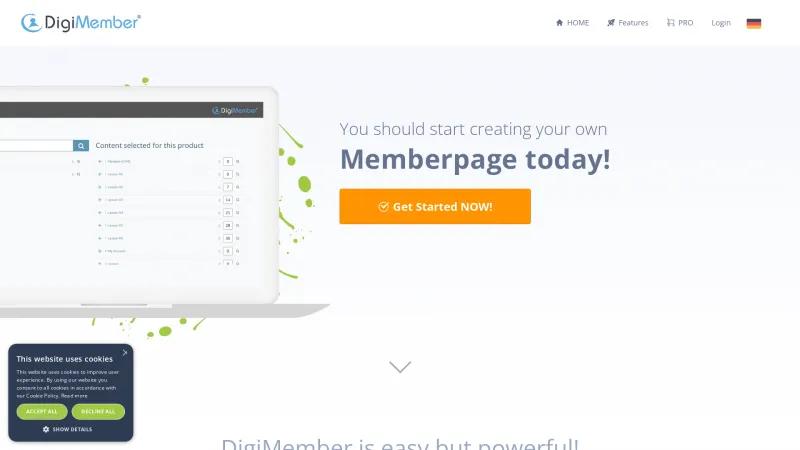 Homepage of DigiMember