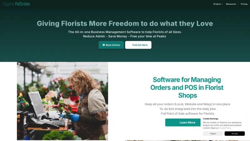 Homepage of Digital Florists