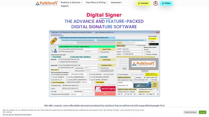 Homepage of Digital Signer