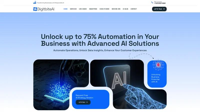 Homepage of DigitbiteAI