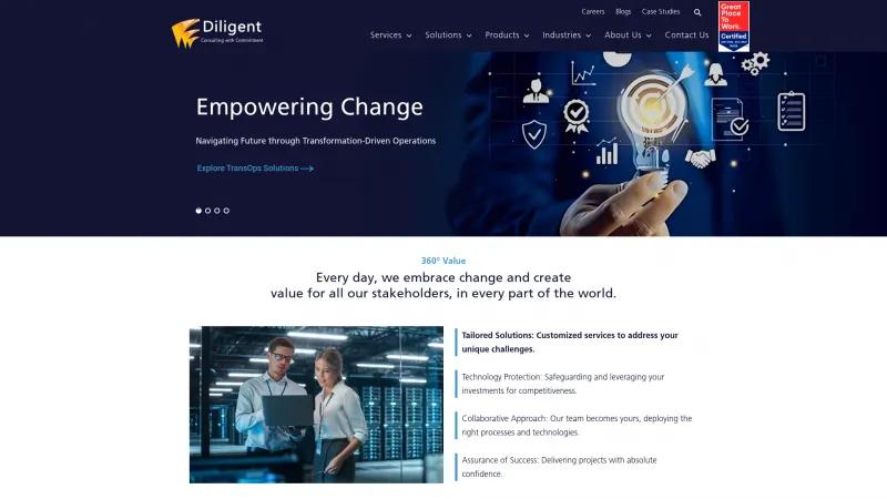 Homepage of DiliGenie