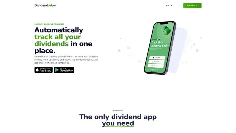 Homepage of DividendNow