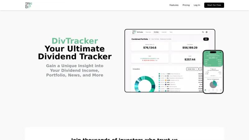 Homepage of DivTracker