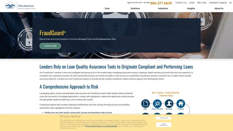 Homepage of FraudGUARD