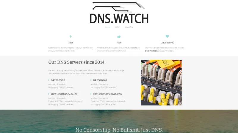 Homepage of DNS.WATCH