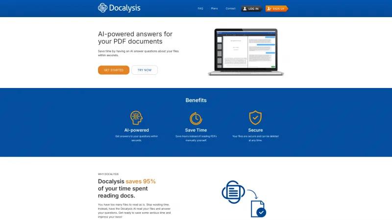 Homepage of Docalysis