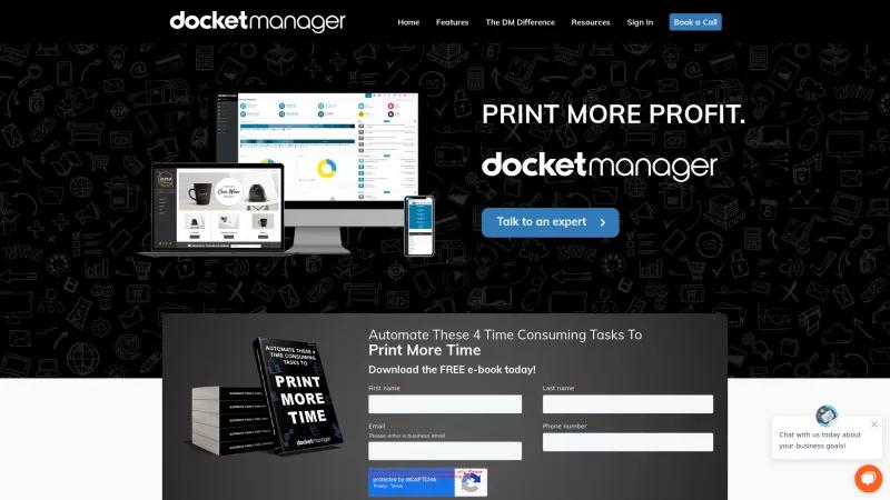 Homepage of DocketManager