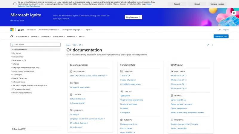 Homepage of C#