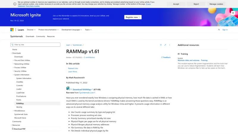 Homepage of RAMMap