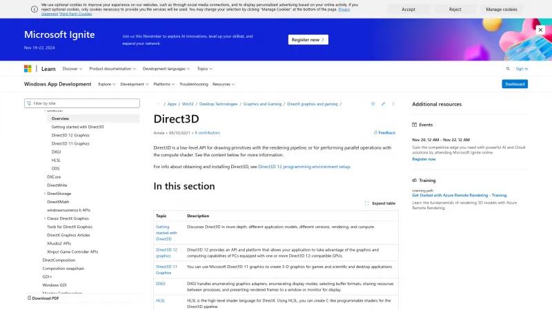 Homepage of Direct3D