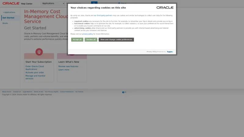 Homepage of Oracle In-Memory Cost Management