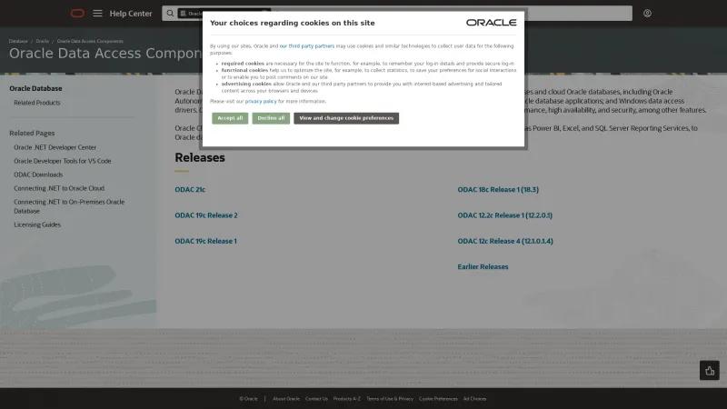 Homepage of Oracle Data Access Components (ODAC)