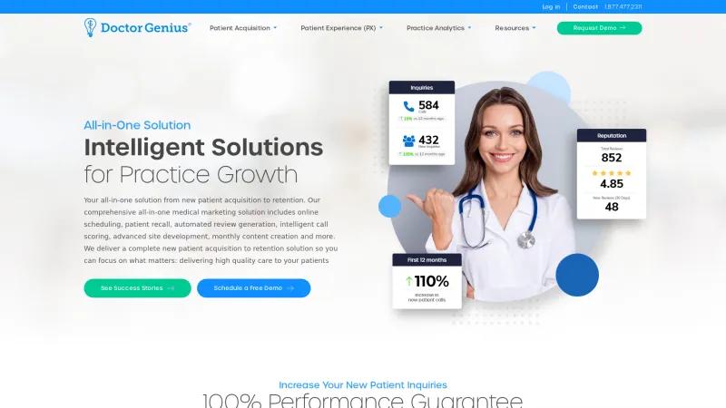 Homepage of Doctor Genius Marketing Suite