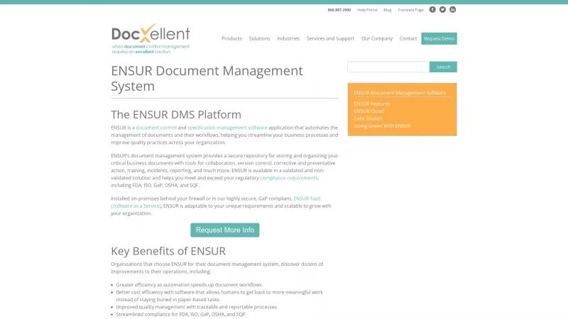 Homepage of ENSUR