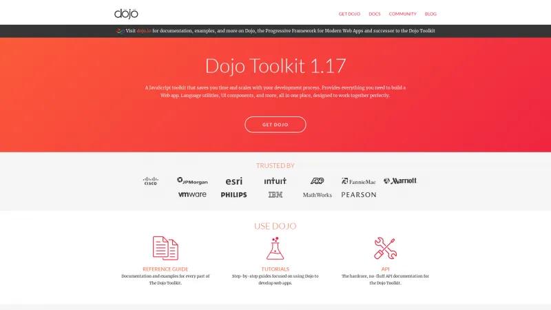 Homepage of Dojo Toolkit