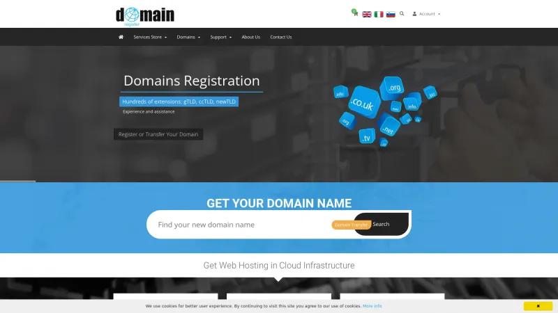 Homepage of DomainRegister