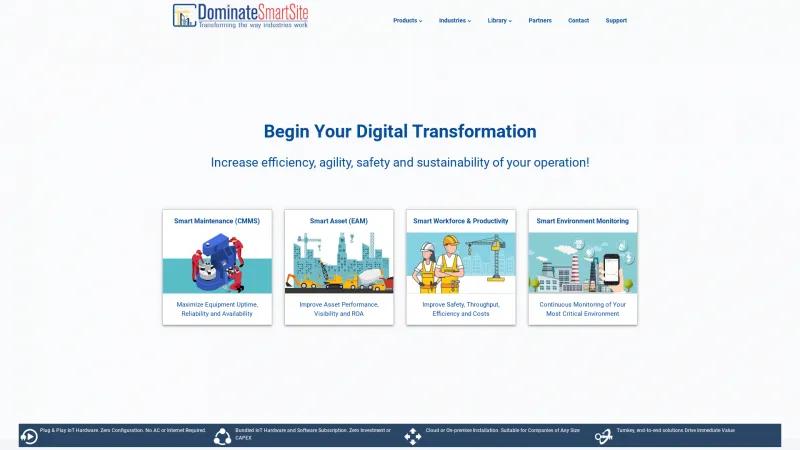 Homepage of Dominate SmartSite