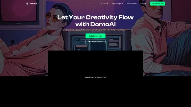 Homepage of DomoAI