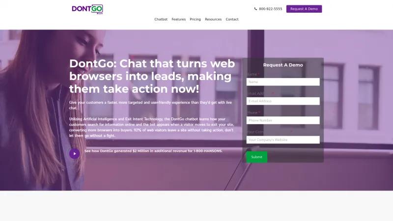 Homepage of DontGo