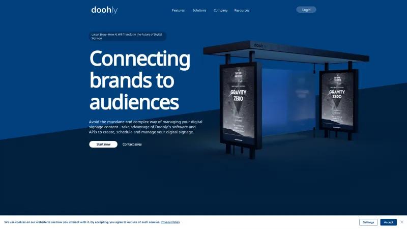 Homepage of Doohly