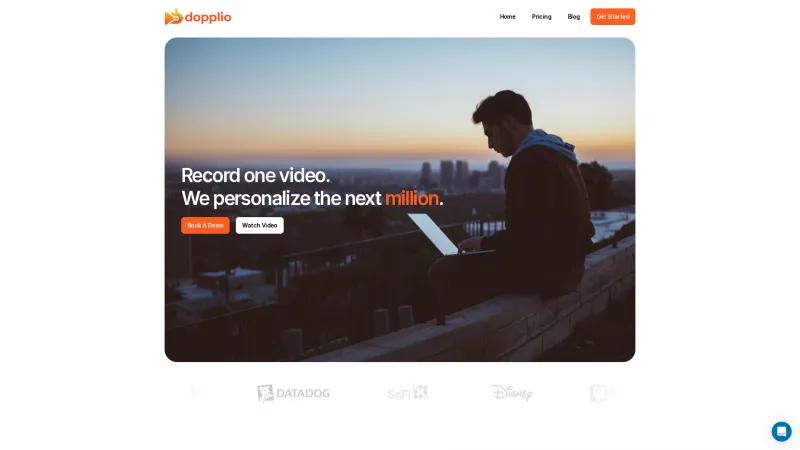 Homepage of Dopplio