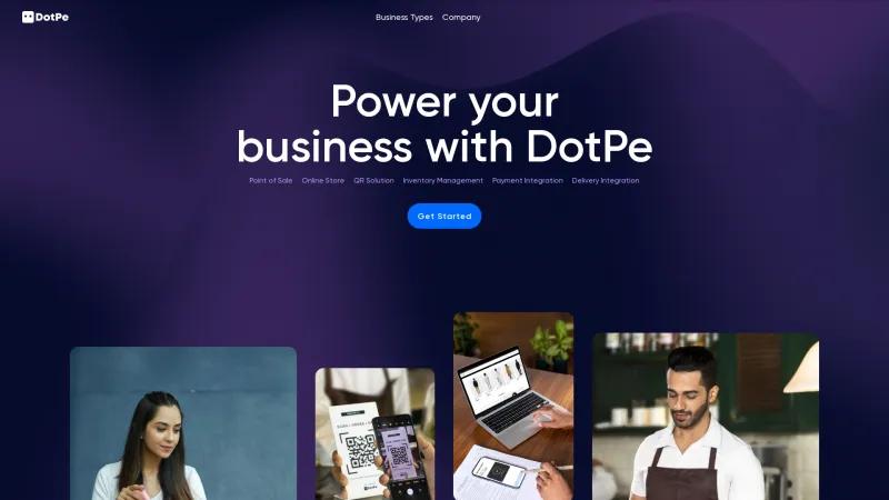 Homepage of DotPe