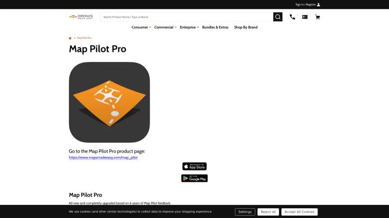 Homepage of Map Pilot Pro