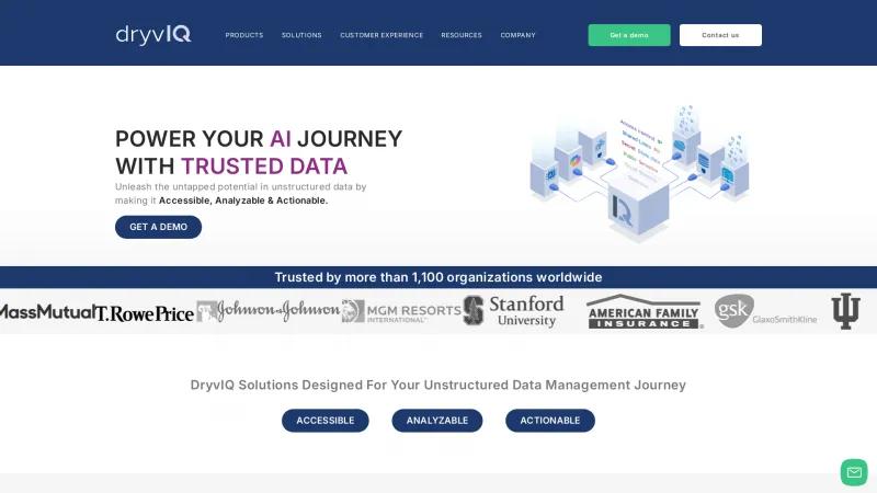 Homepage of DryvIQ