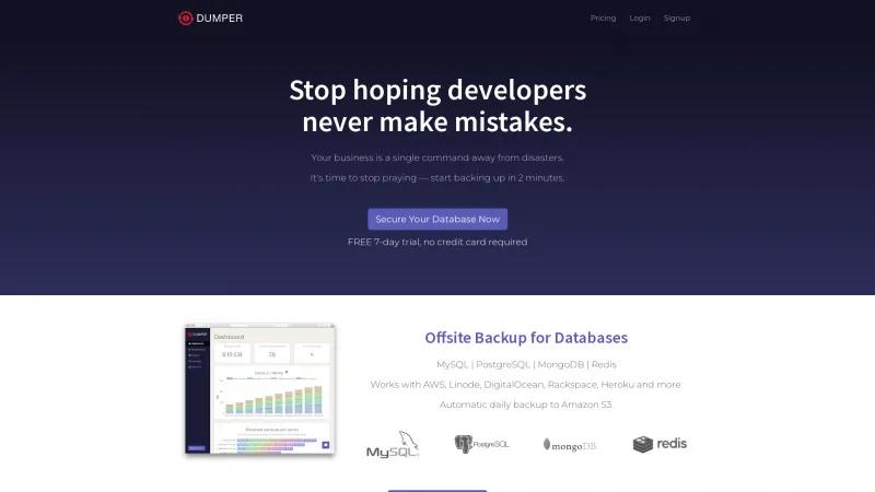 Homepage of Dumper